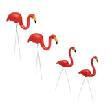 Maxbell 4Pcs Red Looking Plastic Flamingo Yard Garden Lawn Art Ornaments Decorations