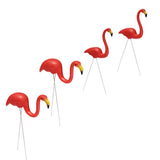 Maxbell 4Pcs Red Looking Plastic Flamingo Yard Garden Lawn Art Ornaments Decorations