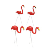 Maxbell 4Pcs Red Looking Plastic Flamingo Yard Garden Lawn Art Ornaments Decorations