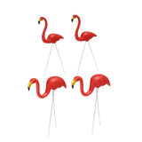 Maxbell 4Pcs Red Looking Plastic Flamingo Yard Garden Lawn Art Ornaments Decorations