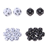Maxbell 20pcs 16 Sided D16 14mm Acrylic Opaque Dices for Role Playing Game RPG Dice