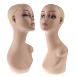 Maxbell ABS Female Wig Mannequin Head Hairpiece Jewelry Hat Display Bust Stand 2pcs
