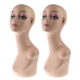 Maxbell ABS Female Wig Mannequin Head Hairpiece Jewelry Hat Display Bust Stand 2pcs