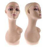 Maxbell ABS Female Wig Mannequin Head Hairpiece Jewelry Hat Display Bust Stand 2pcs