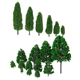 Maxbell 18 Pcs Model Cypress Trees and Model Landscape Trees DIY Layout Accessories