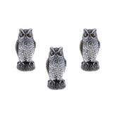 Maxbell 3Pcs Owl Falcon Decoy Statue Yard Garden Crow Scarecrow Outdoor Deterrent