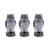 Maxbell 3Pcs Owl Falcon Decoy Statue Yard Garden Crow Scarecrow Outdoor Deterrent