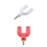 Maxbell 3.5mm Double Jack Y Audio Splitter Earphone Headphone Adapter White + Red