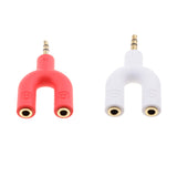 Maxbell 3.5mm Double Jack Y Audio Splitter Earphone Headphone Adapter White + Red