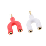 Maxbell 3.5mm Double Jack Y Audio Splitter Earphone Headphone Adapter White + Red
