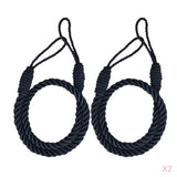 Maxbell 2 Pairs  Rope Curtain Drape Tiebacks Tassel Living Room Bedroom Black