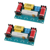 Maxbell 2 Piece 3 Way Audio Filter Bass Speaker Crossover Frequency Divider Car Home