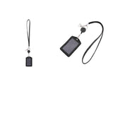 Maxbell 2Pcs Rhinestone Lanyard with Retractable Reel Vertical ID Badge Holder Black