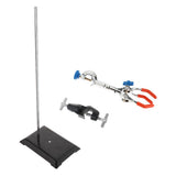 Maxbell Laboratory Dual Adjustable 3-Prong Extension Flask Clip Clamp Lab Stand