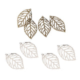 Maxbell 200 Pieces Hollow Filigree Charms Leaf Pendant Jewelery Finding DIY Crafts