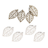 Maxbell 200 Pieces Hollow Filigree Charms Leaf Pendant Jewelery Finding DIY Crafts
