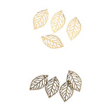 Maxbell 200 Pieces Hollow Filigree Charms Leaf Pendant Bridal Headdress DIY Supplies