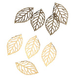 Maxbell 200 Pieces Hollow Filigree Charms Leaf Pendant Bridal Headdress DIY Supplies