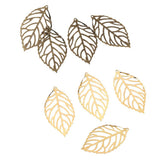 Maxbell 200 Pieces Hollow Filigree Charms Leaf Pendant Bridal Headdress DIY Supplies