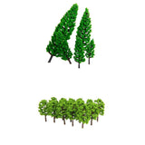 Maxbell 30Pieces Green Model Trees 1/150 HO N Layout Train Railway Scenery Building