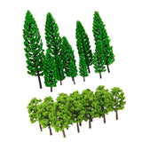 Maxbell 30Pieces Green Model Trees 1/150 HO N Layout Train Railway Scenery Building