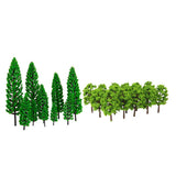 Maxbell 30Pieces Green Model Trees 1/150 HO N Layout Train Railway Scenery Building