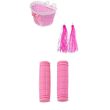Maxbell Children Kids Girls Bicycle Front Basket Handlebar Grip Tassels Streamer Set
