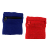 Maxbell 2Pieces Outdoor Sports Fitness Soft Wristband Sweatband Wallet Zipper Pocket