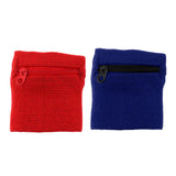 Maxbell 2Pieces Outdoor Sports Fitness Soft Wristband Sweatband Wallet Zipper Pocket