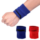 Maxbell 2Pieces Outdoor Sports Fitness Soft Wristband Sweatband Wallet Zipper Pocket