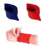 Maxbell 2Pieces Outdoor Sports Fitness Soft Wristband Sweatband Wallet Zipper Pocket