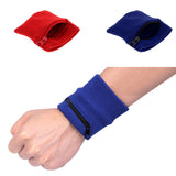 Maxbell 2Pieces Outdoor Sports Fitness Soft Wristband Sweatband Wallet Zipper Pocket