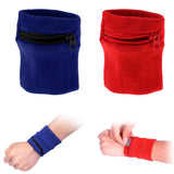 Maxbell 2Pieces Outdoor Sports Fitness Soft Wristband Sweatband Wallet Zipper Pocket