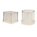 Maxbell Hollow Cube Cylinder Shaped Plastic Candle Mold Tealight Candle Holder Mould