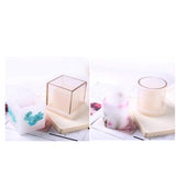 Maxbell Hollow Cube Cylinder Shaped Plastic Candle Mold Tealight Candle Holder Mould