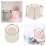 Maxbell Hollow Cube Cylinder Shaped Plastic Candle Mold Tealight Candle Holder Mould