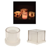 Maxbell Hollow Cube Cylinder Shaped Plastic Candle Mold Tealight Candle Holder Mould
