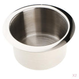 Maxbell 2pcs Stainless Steel Cup Drink Holder Polished for Boat Car Truck Camper RV