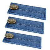 Maxbell 3 Pieces Blue Denim Jeans Pants Skirt Waist Extender Button Waist Expander