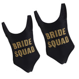Maxbell Women's Black Bride Squad Swimwear Beach Bathing Bikini Swimsuit Summer M L