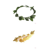 Maxbell 4 Pieces Gold Green Leaf Roman Greek Goddess Laurel Wreath Party Headband