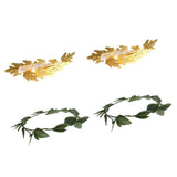 Maxbell 4 Pieces Gold Green Leaf Roman Greek Goddess Laurel Wreath Party Headband