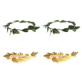Maxbell 4 Pieces Gold Green Leaf Roman Greek Goddess Laurel Wreath Party Headband