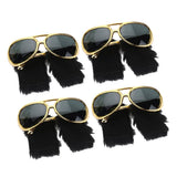Maxbell 4 Pieces Sunglasses Funny Beard Glasses 70s Disco Costume Prop