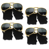 Maxbell 4 Pieces Sunglasses Funny Beard Glasses 70s Disco Costume Prop