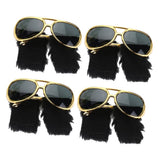 Maxbell 4 Pieces Sunglasses Funny Beard Glasses 70s Disco Costume Prop