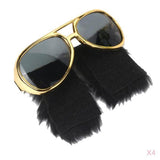 Maxbell 4 Pieces Sunglasses Funny Beard Glasses 70s Disco Costume Prop