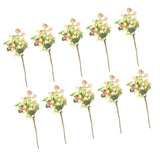 Maxbell 10Pcs Plastic Artificial Plant Fruit Berries Branches Home Cafe Decor Pink