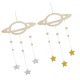 Maxbell 2Pcs Nordic Planet Star Kids Room Nursery Wood Wall Hanging Home Decor