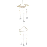 Maxbell 2Pcs Nordic Planet Cloud Raindrop Star Kid Room Wood Wall Hanging Home Decor